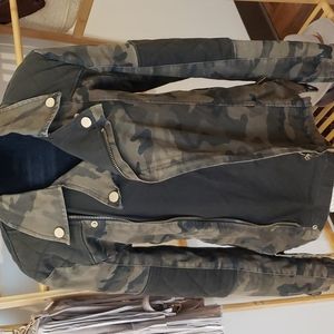 RARE  Zara Mens Camo Biker Couture Jacket Sz M